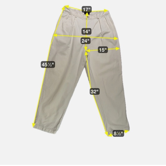 Vintage Ralph Lauren Double RL Pants 36x32 Khaki Pleated Made In USA 100% Cotton - Picture 2 of 7